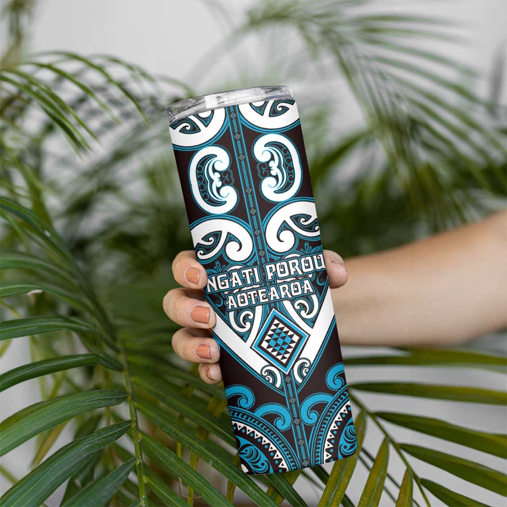Custom Aotearoa Ngati Porou Skinny Tumbler Maori Tribal Pattern