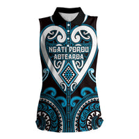 Custom Aotearoa Ngati Porou Women Sleeveless Polo Shirt Maori Tribal Pattern