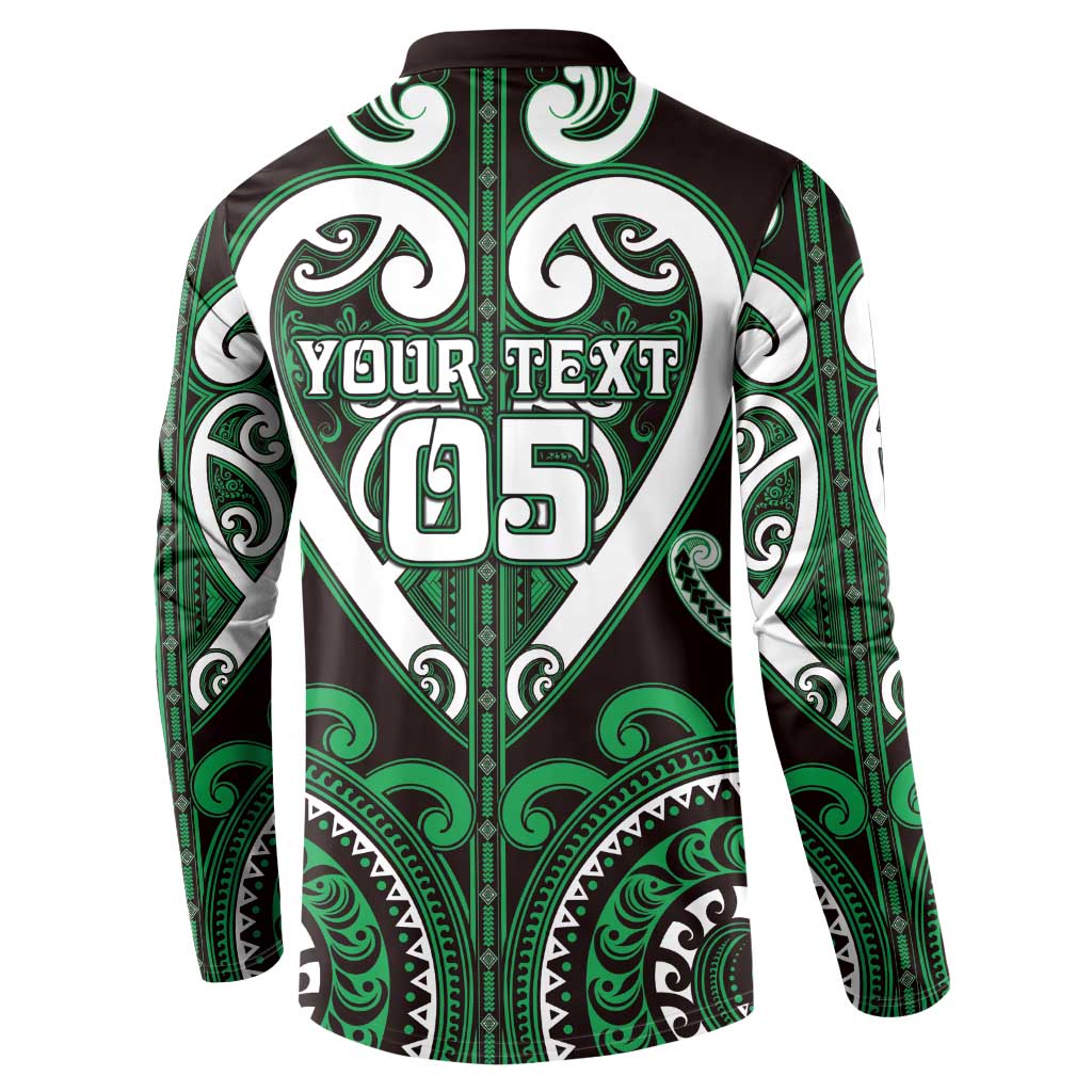 Custom Aotearoa Ngai Tahu Button Sweatshirt Maori Tribal Pattern