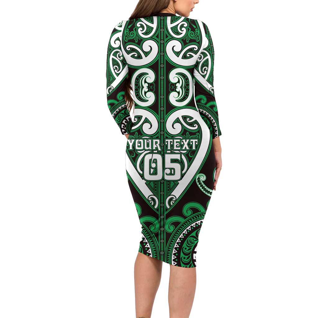 Custom Aotearoa Ngai Tahu Family Matching Long Sleeve Bodycon Dress and Hawaiian Shirt Maori Tribal Pattern
