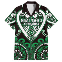 Custom Aotearoa Ngai Tahu Family Matching Off The Shoulder Long Sleeve Dress and Hawaiian Shirt Maori Tribal Pattern