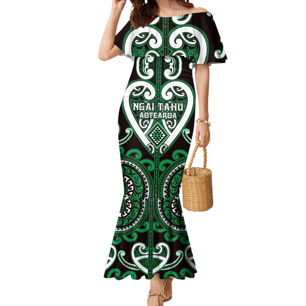 Custom Aotearoa Ngai Tahu Mermaid Dress Maori Tribal Pattern
