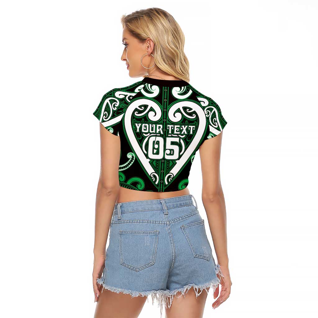 Custom Aotearoa Ngai Tahu Raglan Cropped T Shirt Maori Tribal Pattern