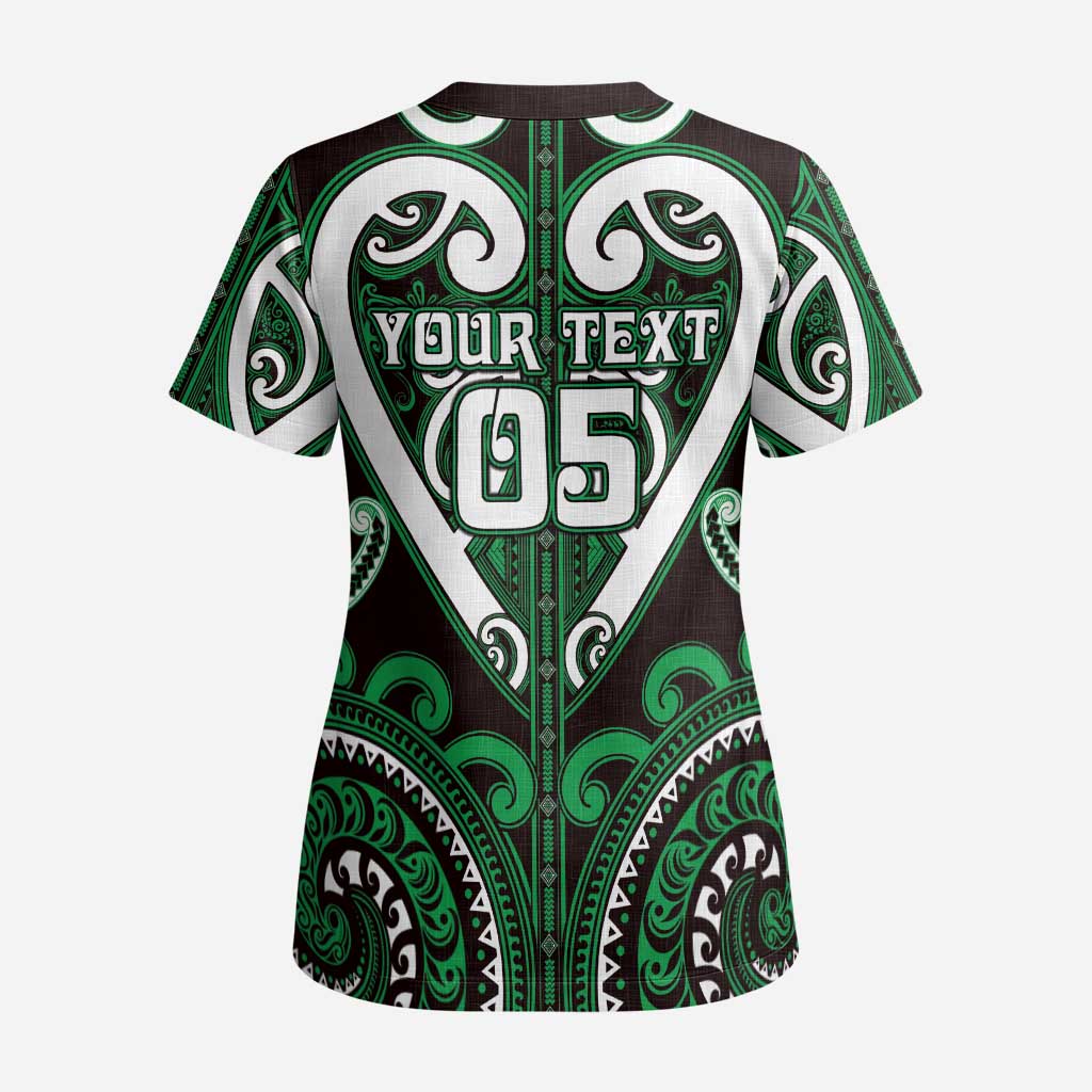 Custom Aotearoa Ngai Tahu Scrub Top Maori Tribal Pattern - Polynesian Pride