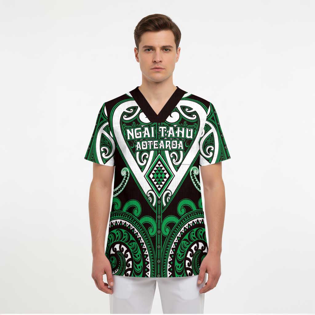 Custom Aotearoa Ngai Tahu Scrub Top Maori Tribal Pattern - Polynesian Pride