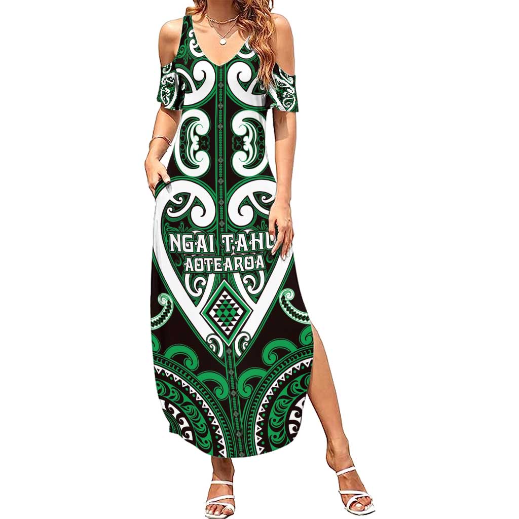 Custom Aotearoa Ngai Tahu Summer Maxi Dress Maori Tribal Pattern