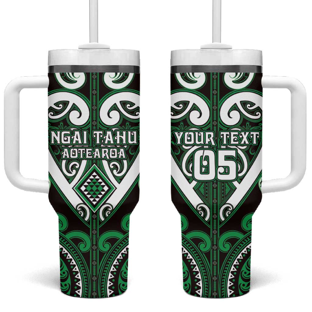 Custom Aotearoa Ngai Tahu Tumbler With Handle Maori Tribal Pattern