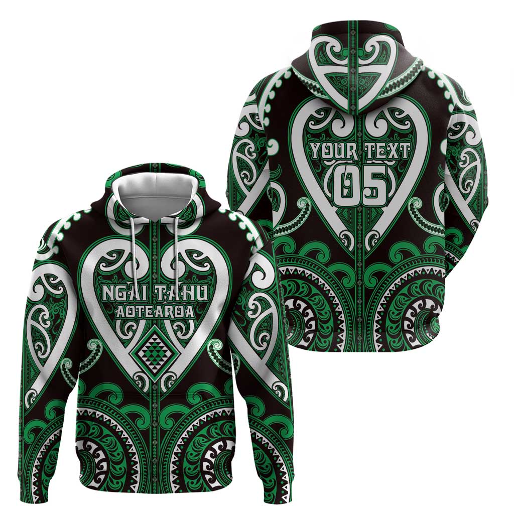 Custom Aotearoa Ngai Tahu Zip Hoodie Maori Tribal Pattern