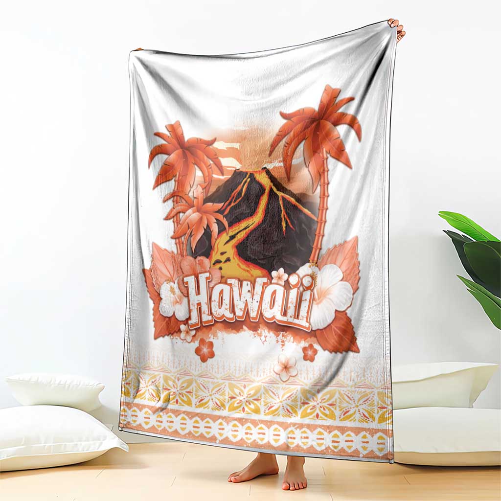 Hawaiian Volcano Lava Flow Blanket With Hawaiian Tapa Pattern