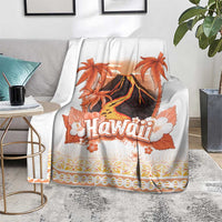 Hawaiian Volcano Lava Flow Blanket With Hawaiian Tapa Pattern