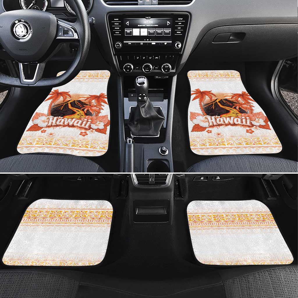 Hawaiian Volcano Lava Flow Car Mats With Hawaiian Tapa Pattern