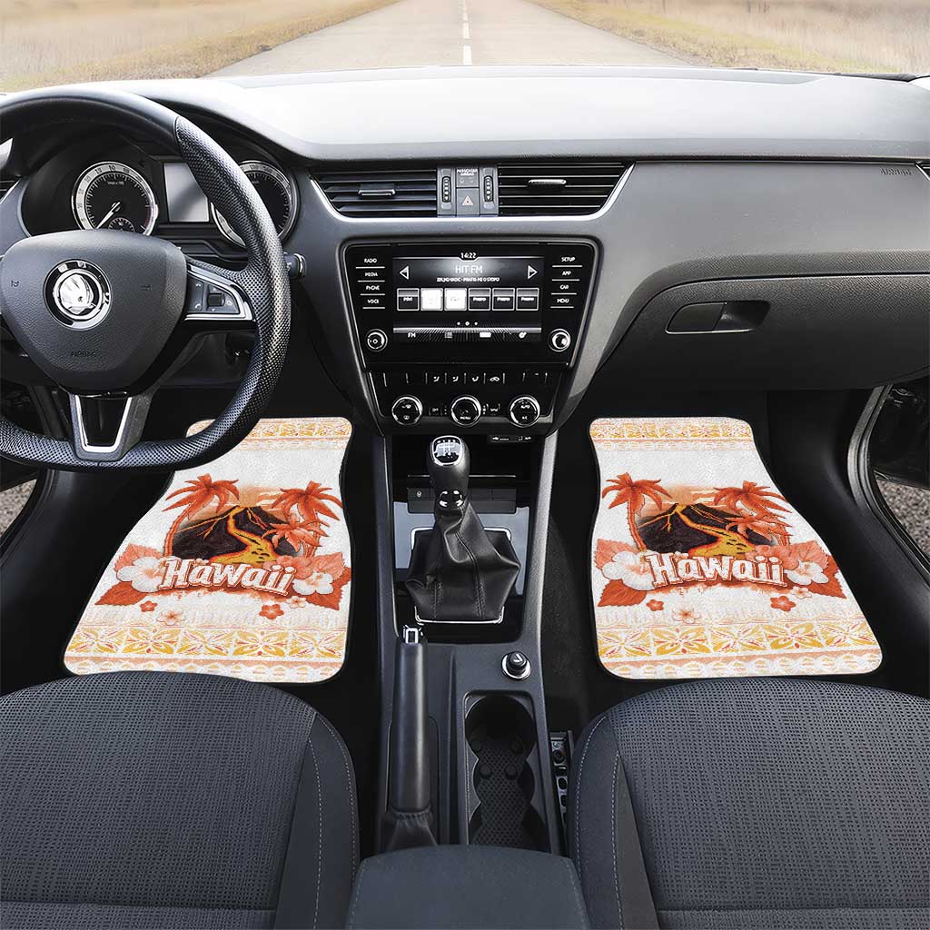 Hawaiian Volcano Lava Flow Car Mats With Hawaiian Tapa Pattern