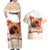 Hawaiian Volcano Lava Flow Couples Matching Off Shoulder Maxi Dress and Hawaiian Shirt With Hawaiian Tapa Pattern