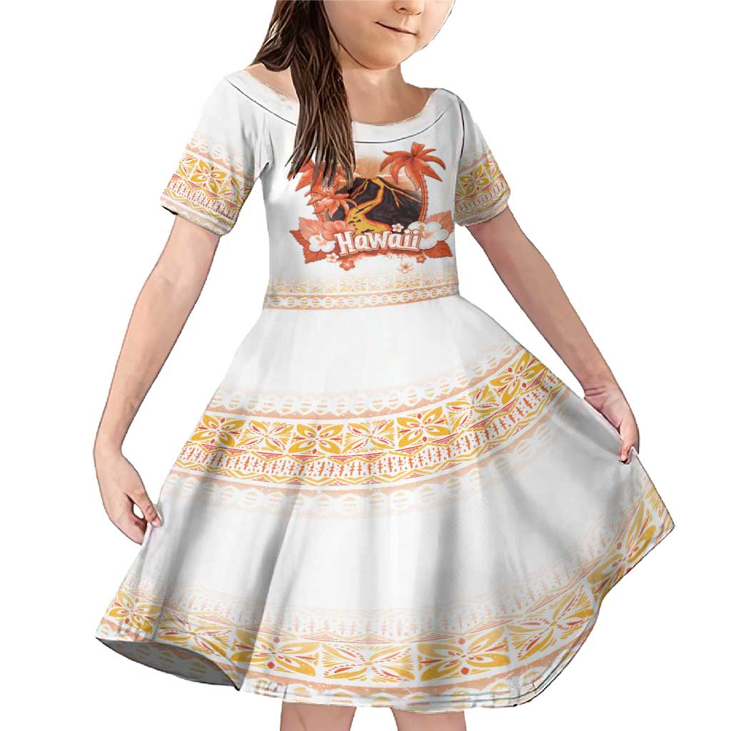 Hawaiian Volcano Lava Flow Family Matching Mermaid Dress and Hawaiian Shirt With Hawaiian Tapa Pattern