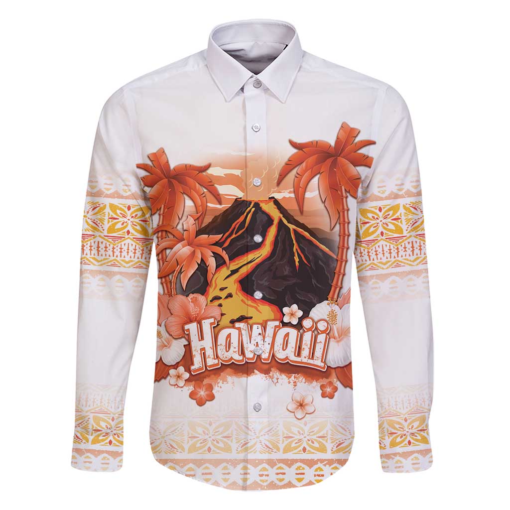 Hawaiian Volcano Lava Flow Family Matching Mermaid Dress and Hawaiian Shirt With Hawaiian Tapa Pattern