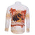Hawaiian Volcano Lava Flow Family Matching Short Sleeve Bodycon Dress and Hawaiian Shirt With Hawaiian Tapa Pattern