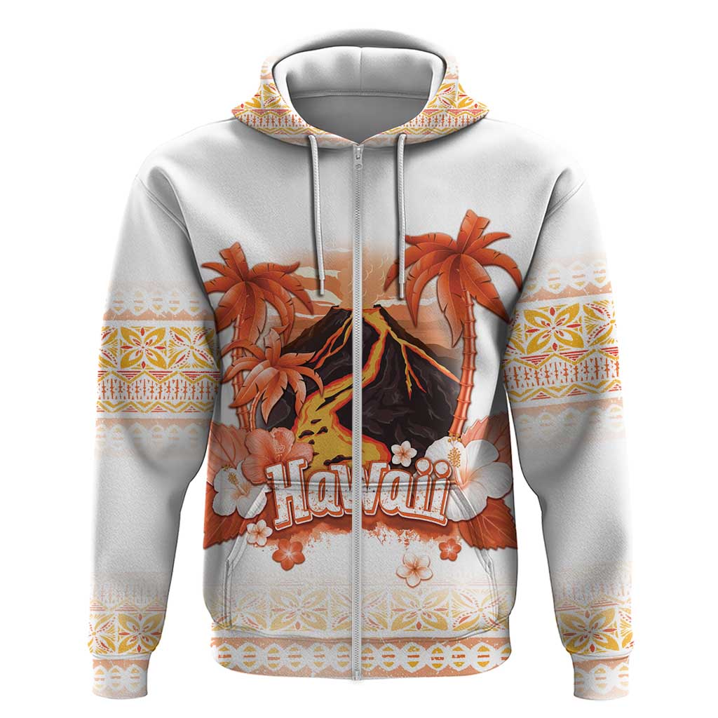 Hawaiian Volcano Lava Flow Hoodie With Hawaiian Tapa Pattern