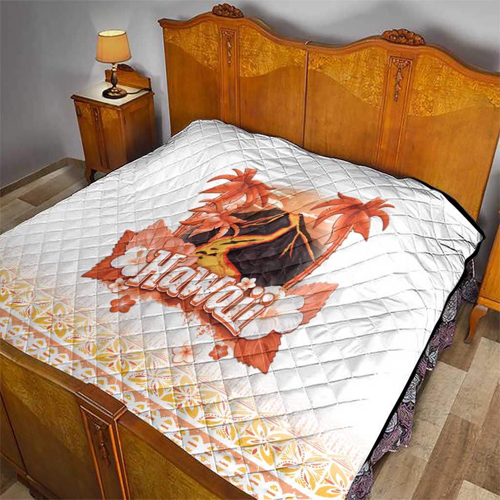 Hawaiian Volcano Lava Flow Quilt With Hawaiian Tapa Pattern