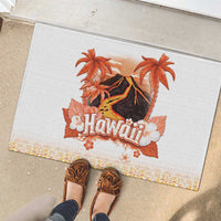 Hawaiian Volcano Lava Flow Rubber Doormat With Hawaiian Tapa Pattern