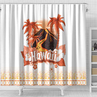 Hawaiian Volcano Lava Flow Shower Curtain With Hawaiian Tapa Pattern