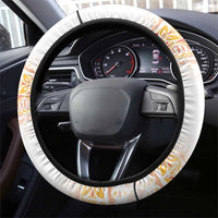Hawaiian Volcano Lava Flow Steering Wheel Cover With Hawaiian Tapa Pattern