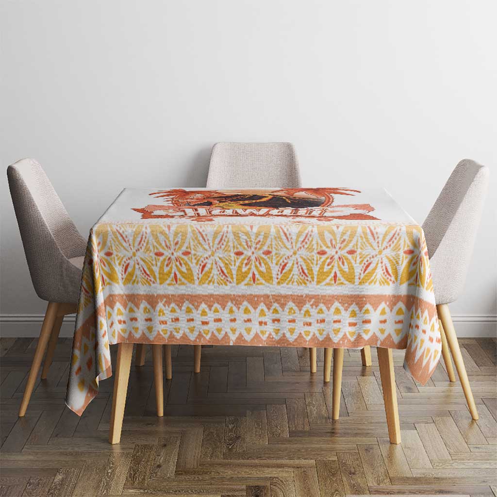 Hawaiian Volcano Lava Flow Tablecloth With Hawaiian Tapa Pattern