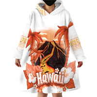 Hawaiian Volcano Lava Flow Wearable Blanket Hoodie With Hawaiian Tapa Pattern