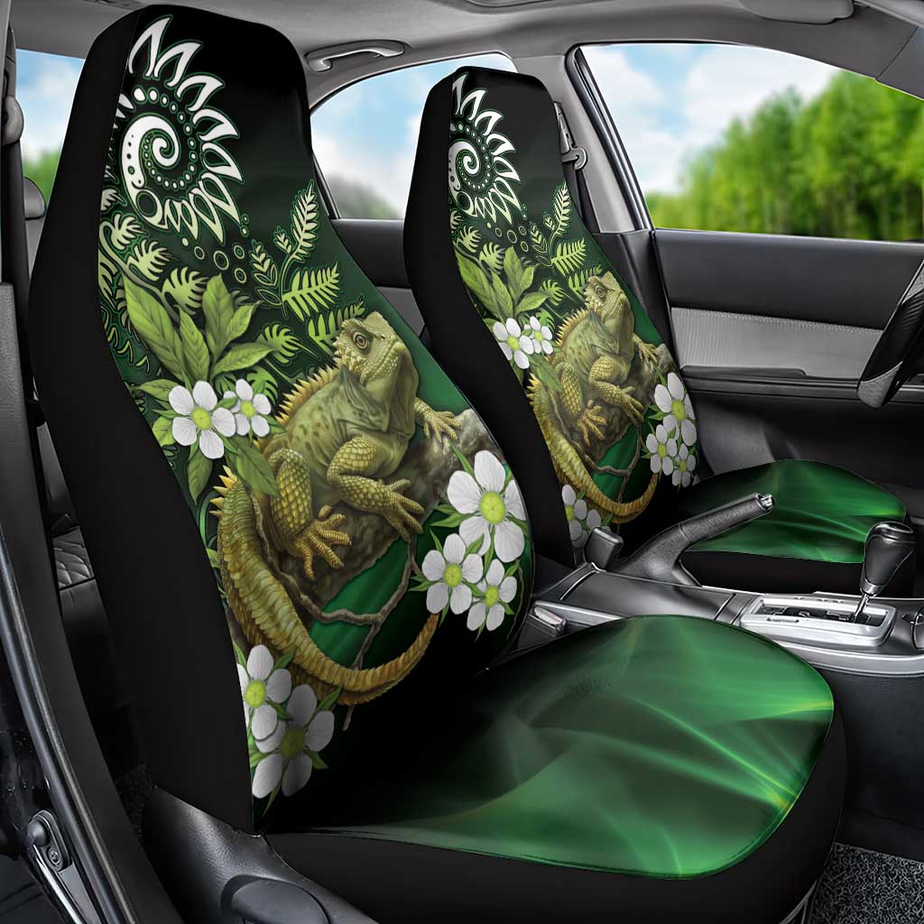 Aotearoa New Zealand Tuatara Car Seat Cover Maori Koru Art