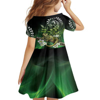 Aotearoa New Zealand Tuatara Family Matching Short Sleeve Bodycon Dress and Hawaiian Shirt Maori Koru Art LT05 - Polynesian Pride