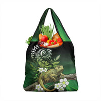 Aotearoa New Zealand Tuatara Grocery Bag Maori Koru Art