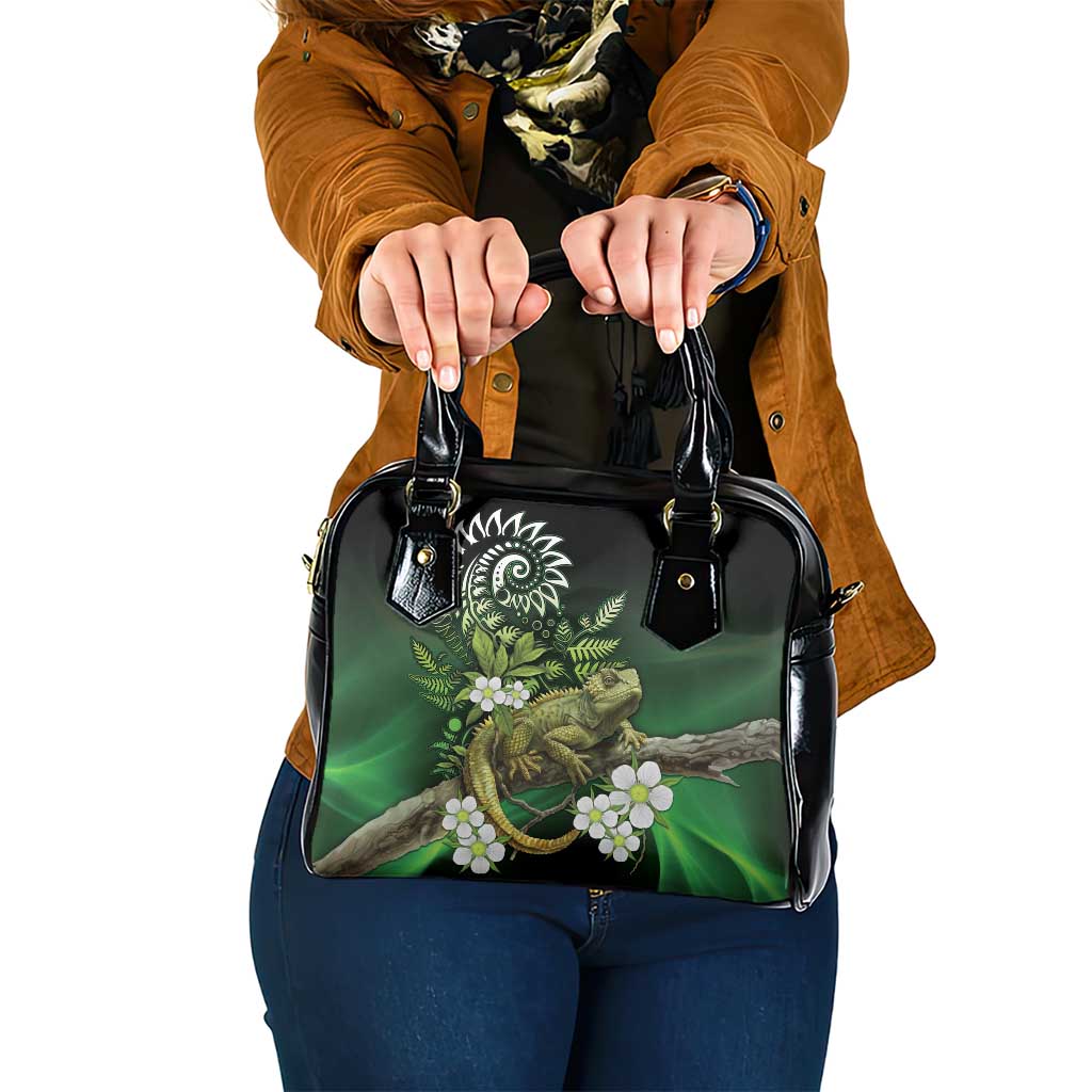 Aotearoa New Zealand Tuatara Shoulder Handbag Maori Koru Art