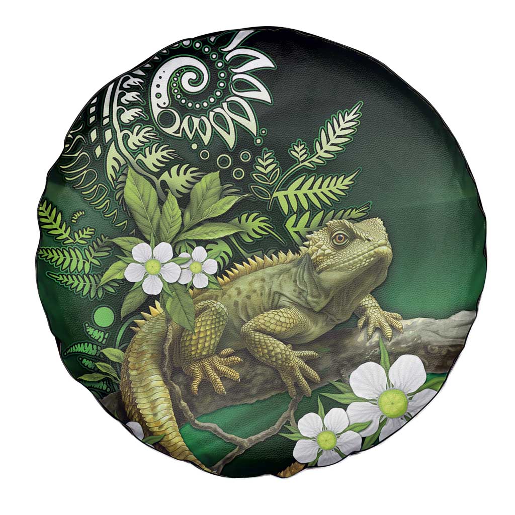Aotearoa New Zealand Tuatara Spare Tire Cover Maori Koru Art