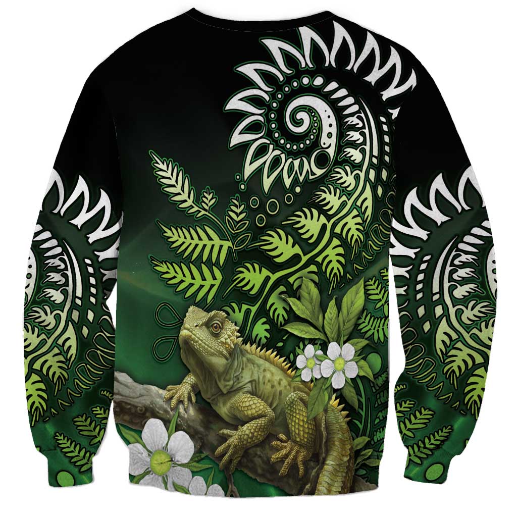 Aotearoa New Zealand Tuatara Sweatshirt Maori Koru Art