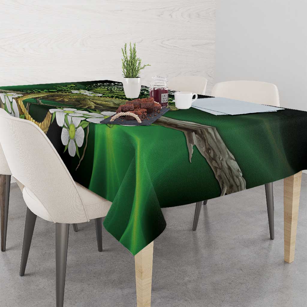 Aotearoa New Zealand Tuatara Tablecloth Maori Koru Art