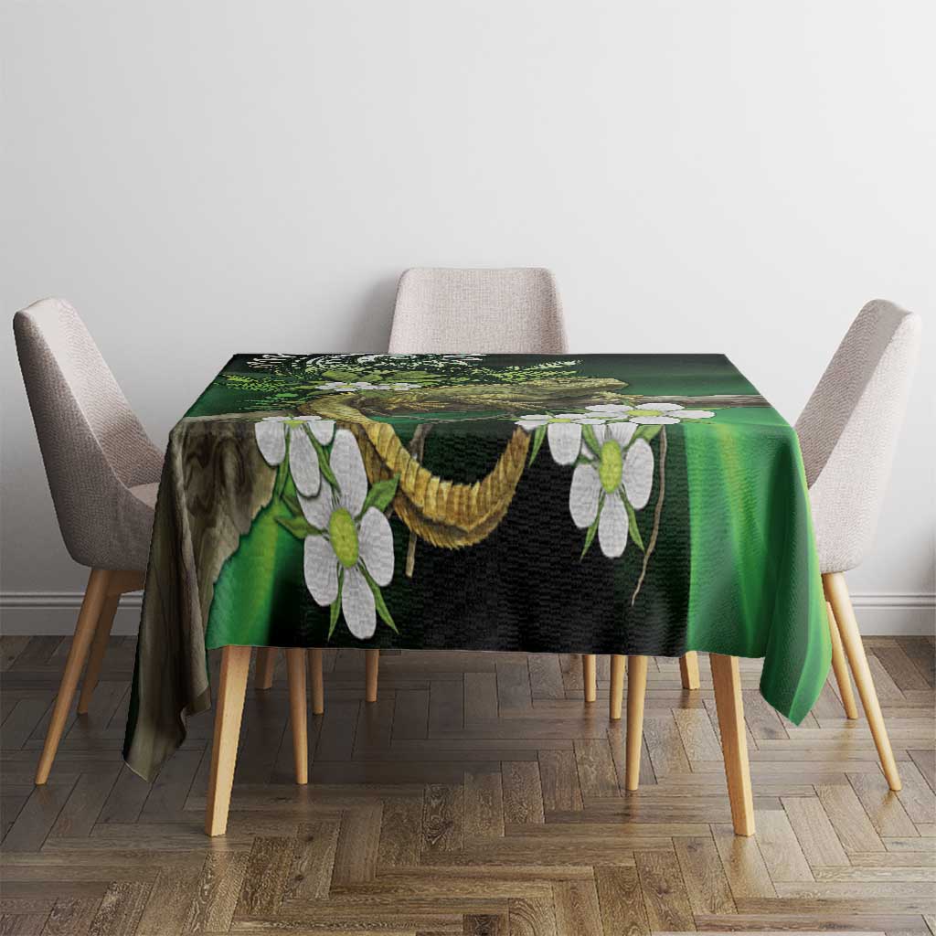 Aotearoa New Zealand Tuatara Tablecloth Maori Koru Art