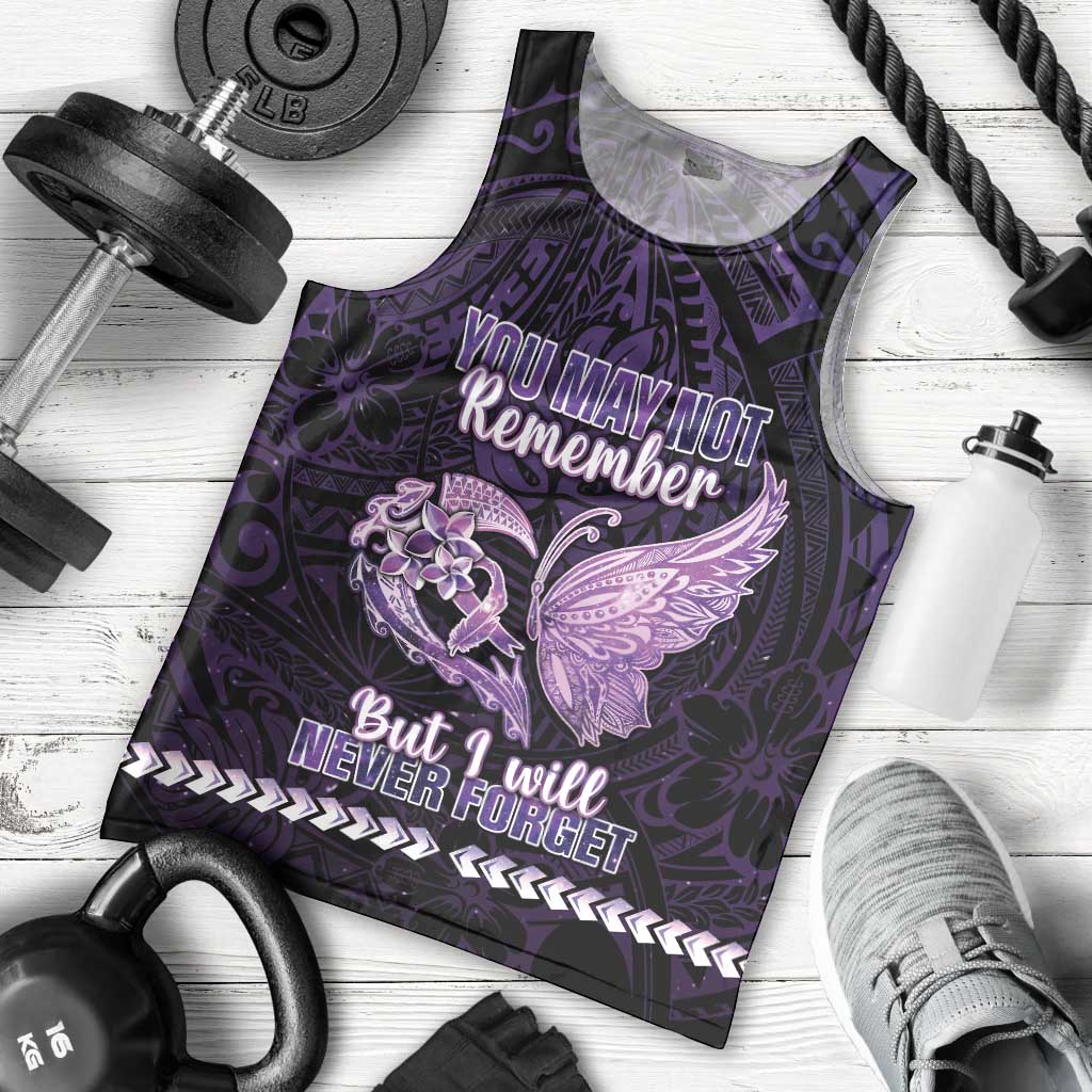 Personalised Alzheimer's Awareness Men Tank Top You May Not Remember But I Will Never Forget