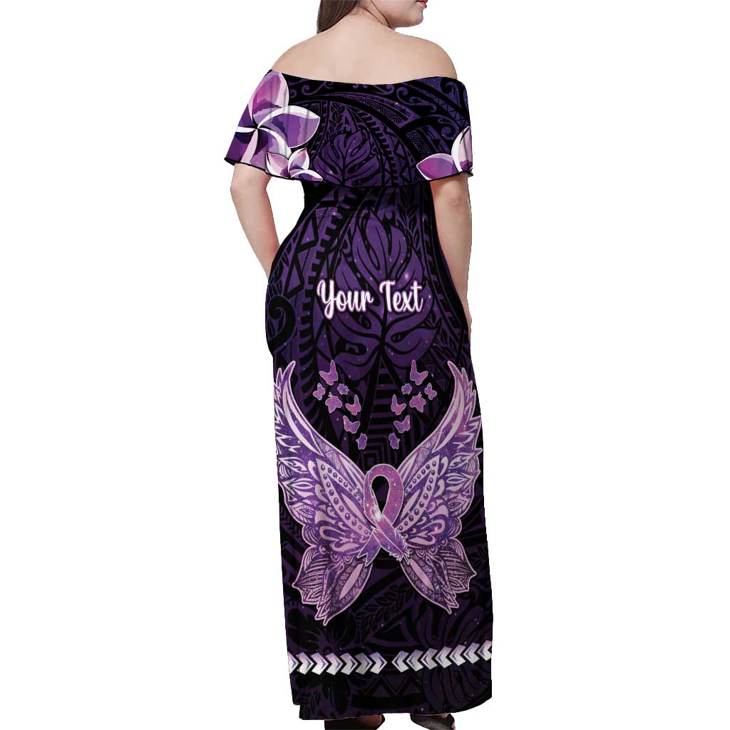Personalised Alzheimer's Awareness Off Shoulder Maxi Dress You May Not Remember But I Will Never Forget