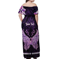 Personalised Alzheimer's Awareness Off Shoulder Maxi Dress You May Not Remember But I Will Never Forget