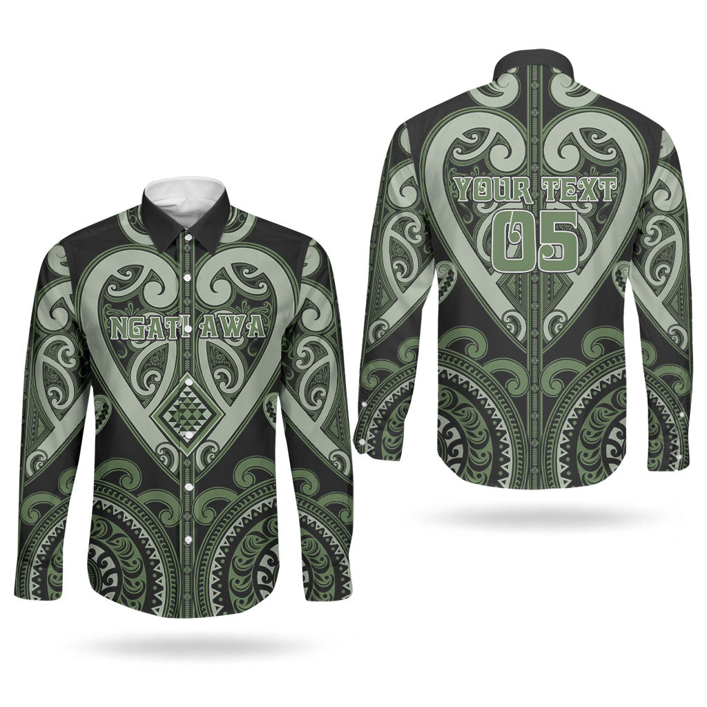 Custom Aotearoa Ngati Awa Couples Matching Long Sleeve Bodycon Dress and Long Sleeve Button Shirt Maori Tribal Pattern LT05 - Polynesian Pride