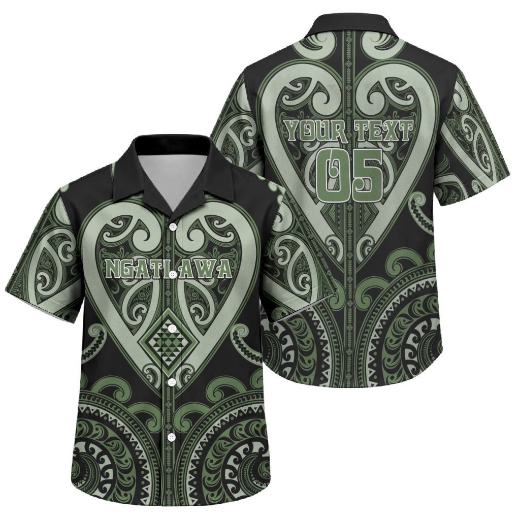 Custom Aotearoa Ngati Awa Family Matching Off Shoulder Maxi Dress and Hawaiian Shirt Maori Tribal Pattern LT05 Son's Shirt Green - Polynesian Pride
