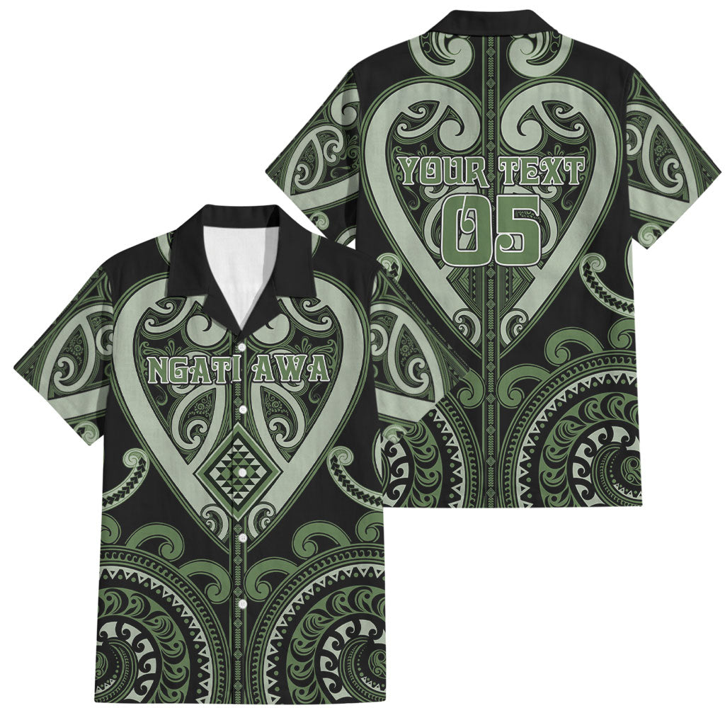 Custom Aotearoa Ngati Awa Family Matching Summer Maxi Dress and Hawaiian Shirt Maori Tribal Pattern LT05 Dad's Shirt - Short Sleeve Green - Polynesian Pride