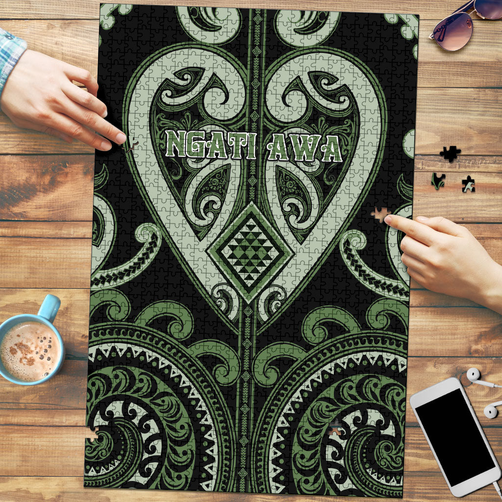 Aotearoa Ngati Awa Puzzle Maori Tribal Pattern LT05 Green - Polynesian Pride
