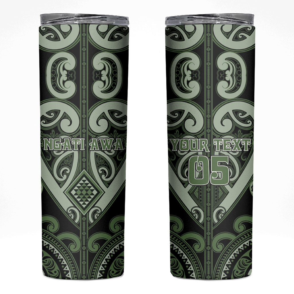 Custom Aotearoa Ngati Awa Skinny Tumbler Maori Tribal Pattern