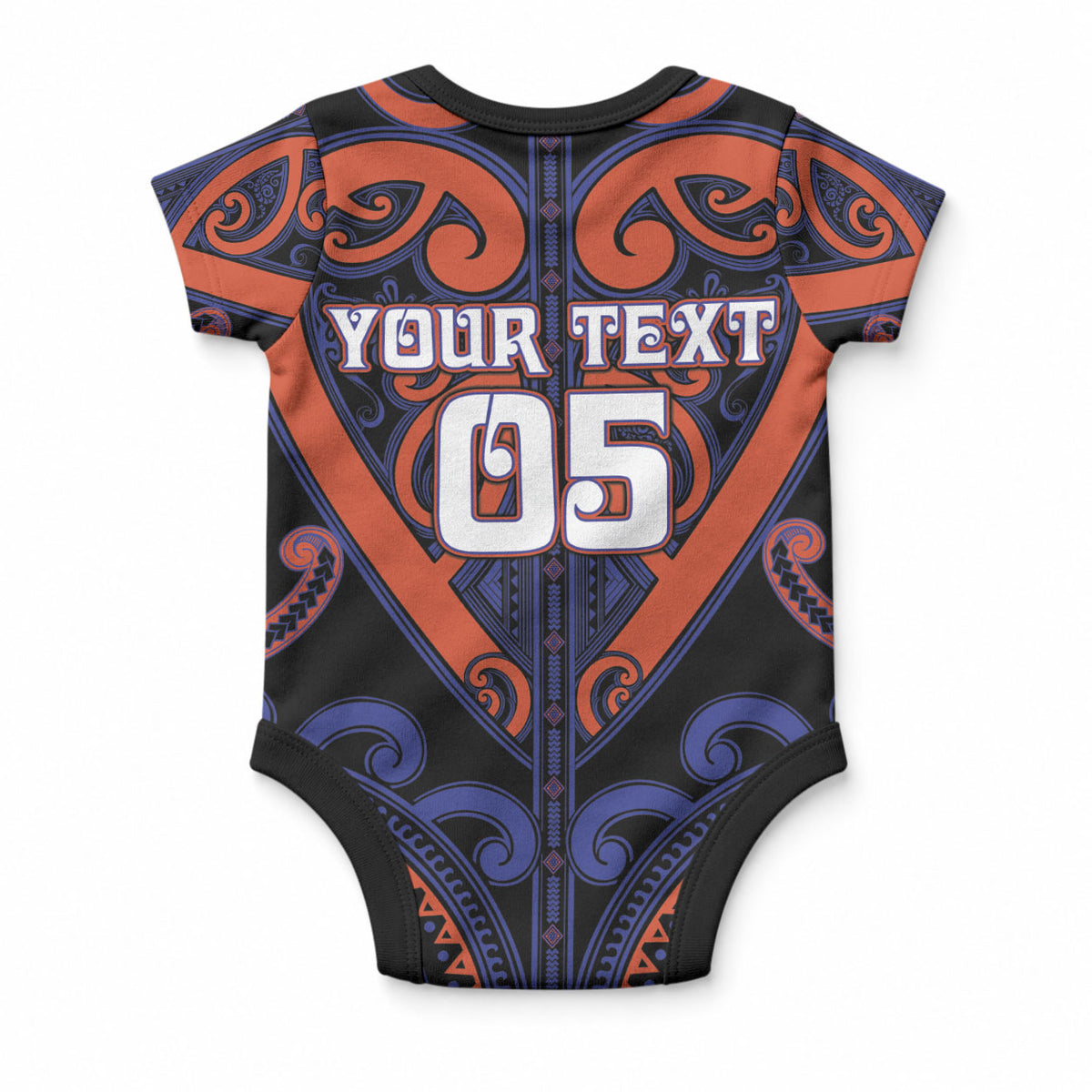 Custom Aotearoa Whakatohea Baby Onesie Maori Tribal Pattern LT05 - Polynesian Pride