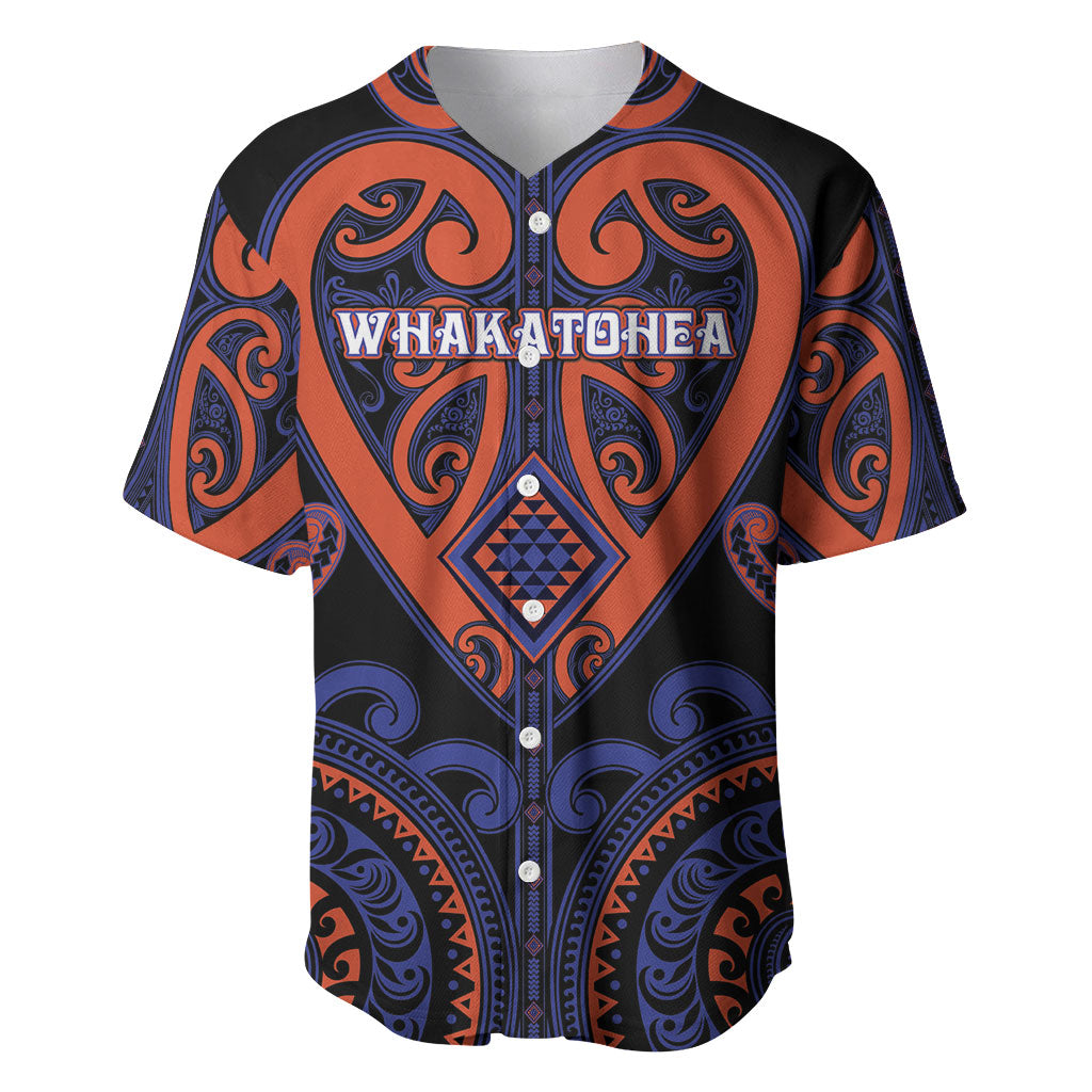 Custom Aotearoa Whakatohea Baseball Jersey Maori Tribal Pattern LT05 Navy - Polynesian Pride