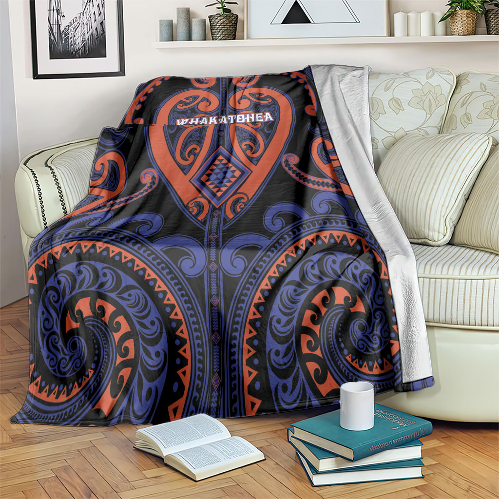 Aotearoa Whakatohea Blanket Maori Tribal Pattern LT05 Navy - Polynesian Pride