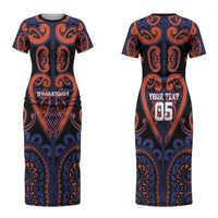 Custom Aotearoa Whakatohea Couples Matching Short Sleeve Bodycon Dress and Long Sleeve Button Shirt Maori Tribal Pattern LT05 - Polynesian Pride