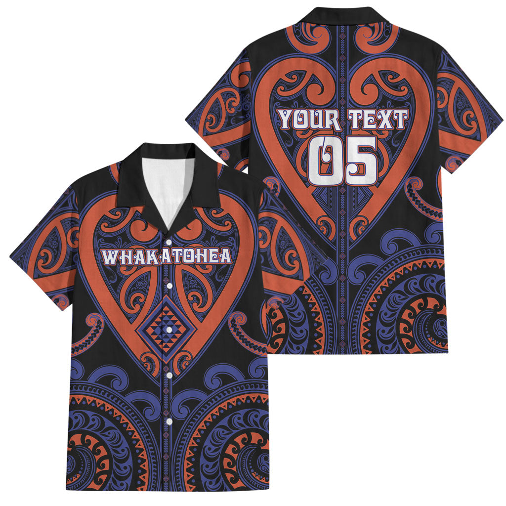 Custom Aotearoa Whakatohea Family Matching Mermaid Dress and Hawaiian Shirt Maori Tribal Pattern LT05 Dad's Shirt - Short Sleeve Navy - Polynesian Pride