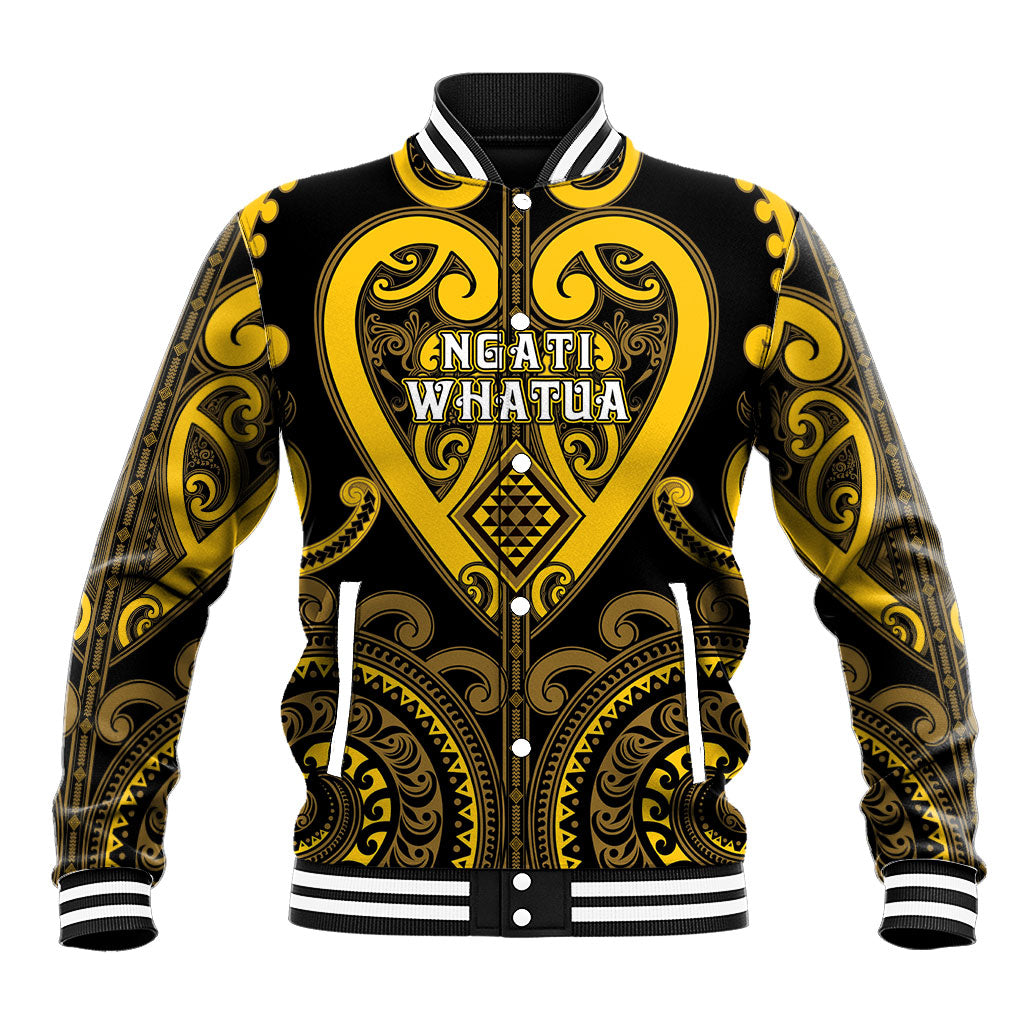 Custom Aotearoa Ngati Whatua Baseball Jacket Maori Tribal Pattern LT05 Unisex Yellow - Polynesian Pride