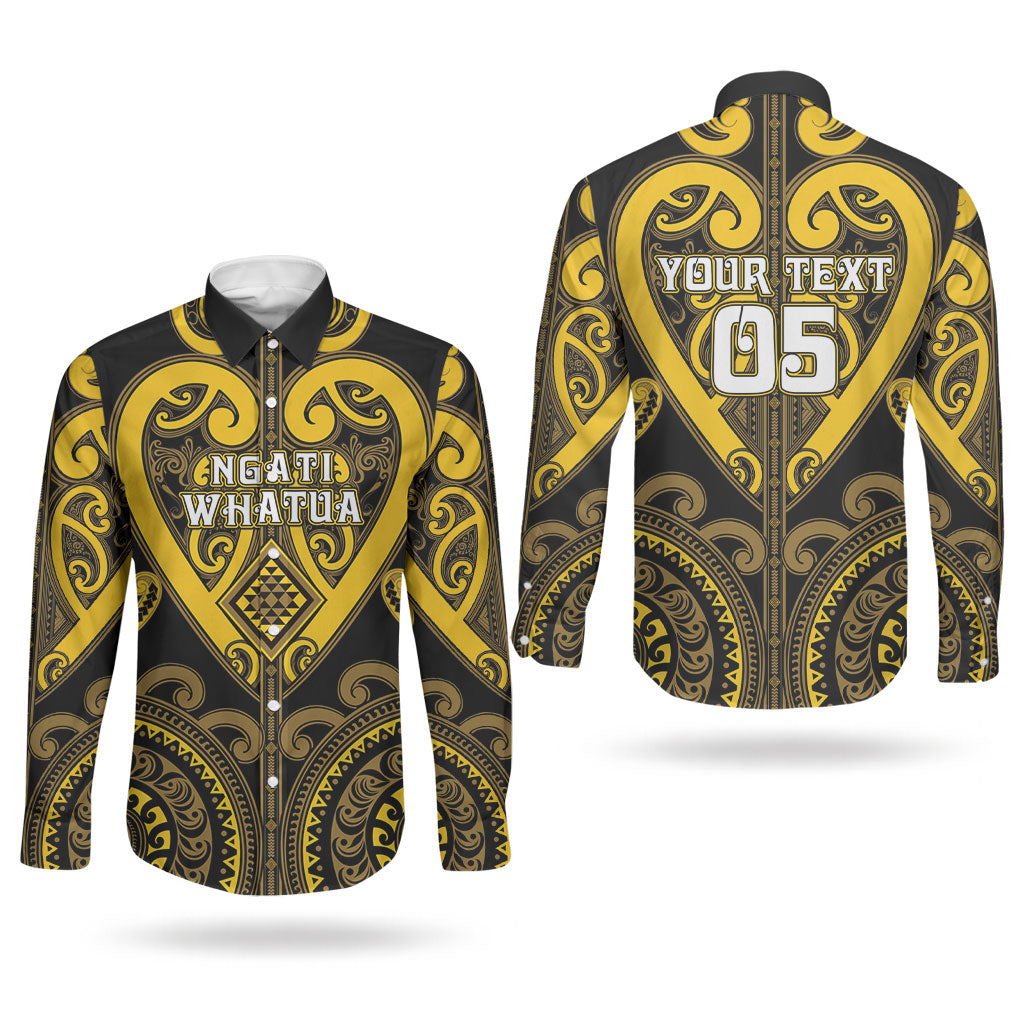 Custom Aotearoa Ngati Whatua Couples Matching Puletasi and Long Sleeve Button Shirt Maori Tribal Pattern LT05 - Polynesian Pride